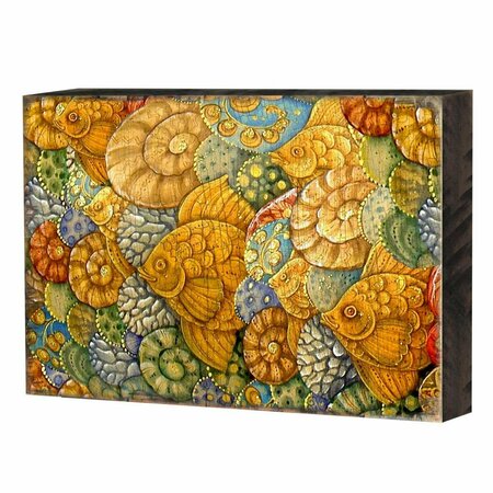 CLEAN CHOICE 95018-08 6 x 8 in. Patterned Rustic Wooden Block Design Graphic Art CL2969767